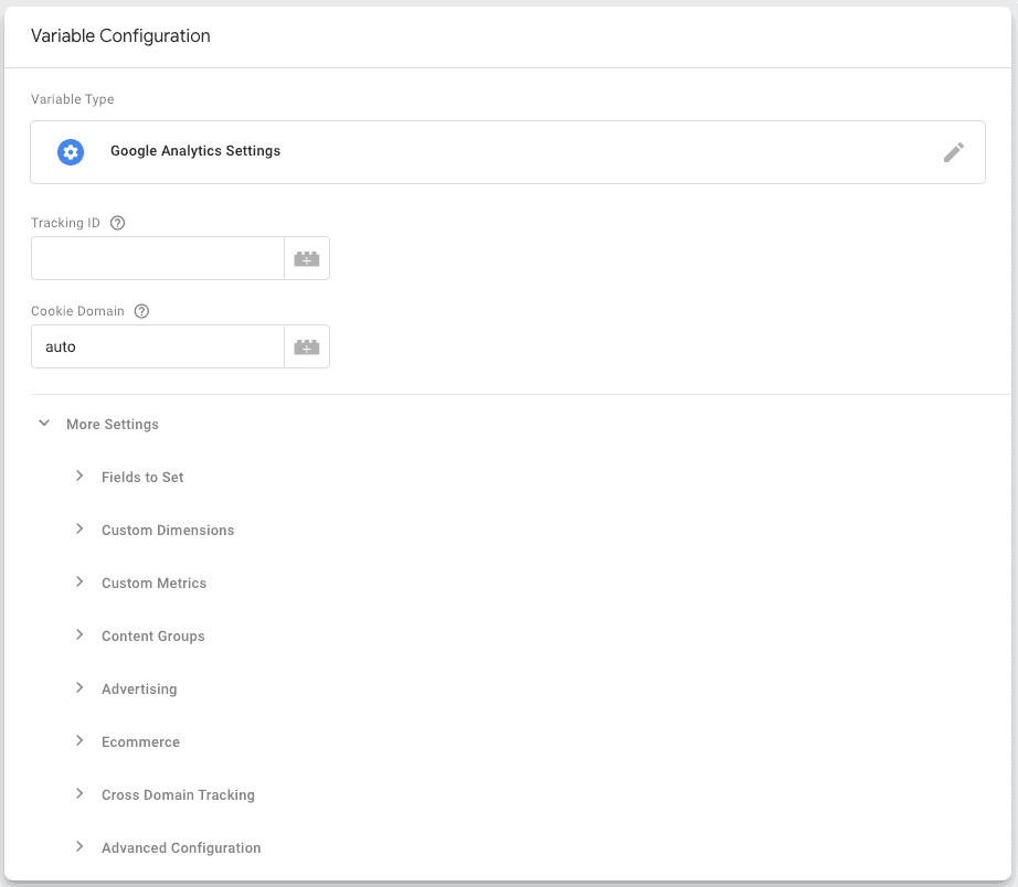 Google Tag Manager - google analytics settings variable