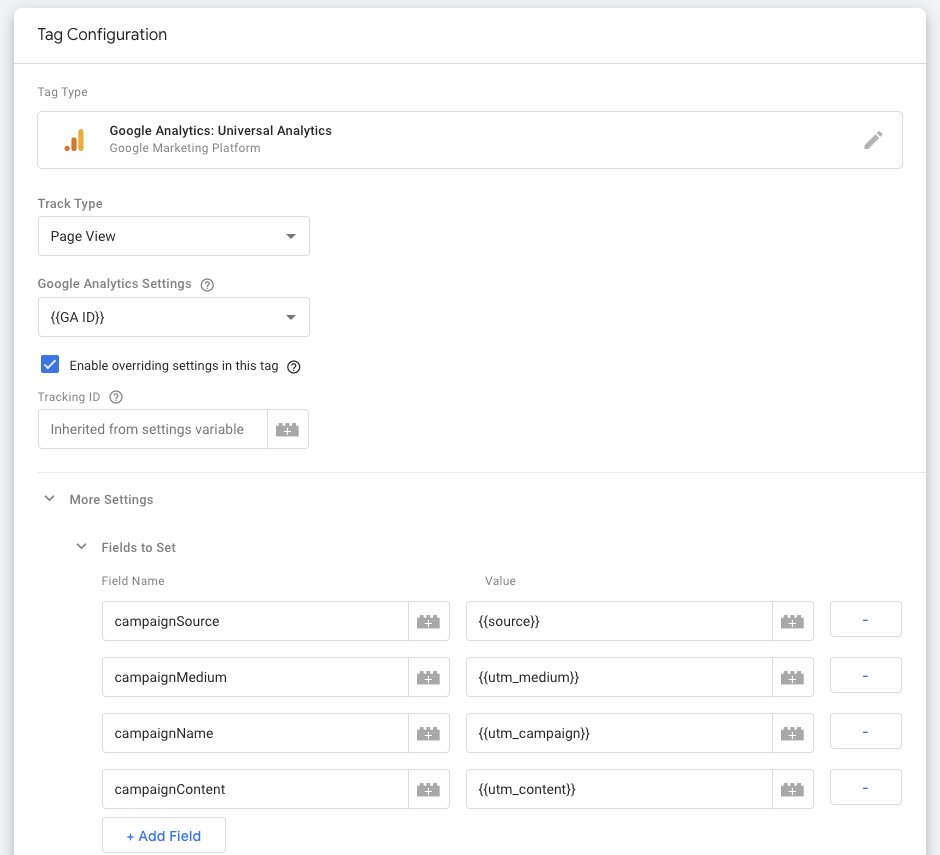 Google Tag Manager Google Analytics Pageview Tag Final Appearance.