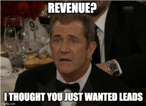 mel gibson meme revenue vs leads