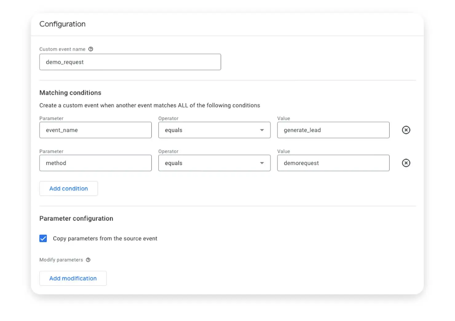 Google Analytics 4 Event Configuration Tag in Google Tag Manager.